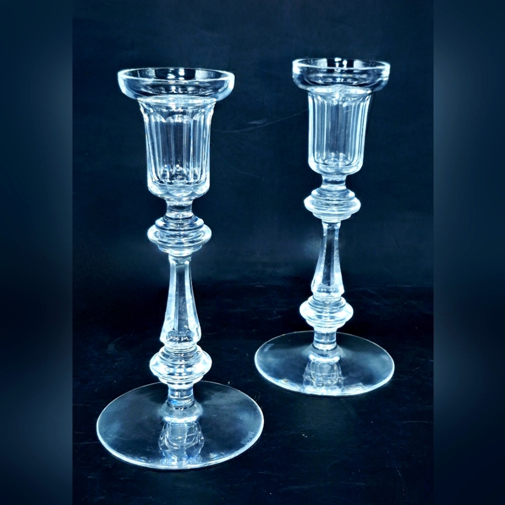 Waterford Curraghmore candlesticks pair 8”